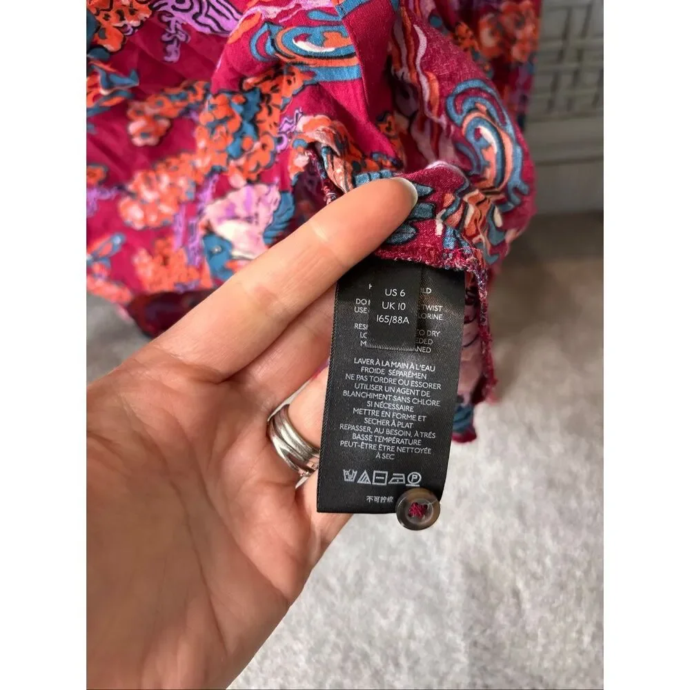 NWOT Maeve by Anthropologie Darla Printed Button-Down Blouse | Vibrant Artistic